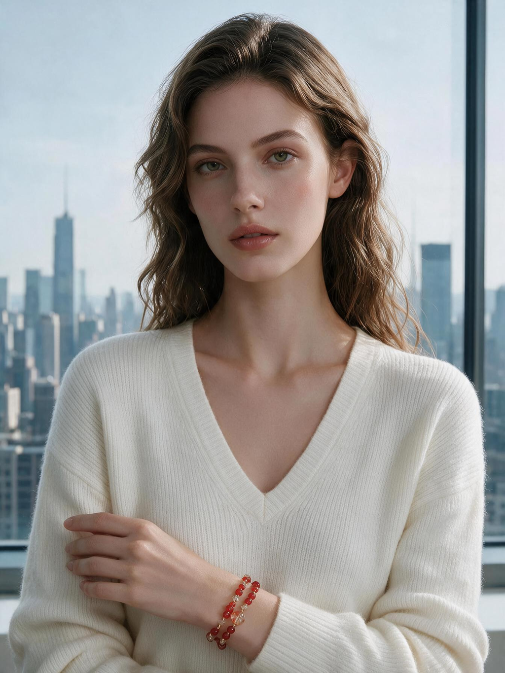 Crimson‑Glow Duo Bracelet