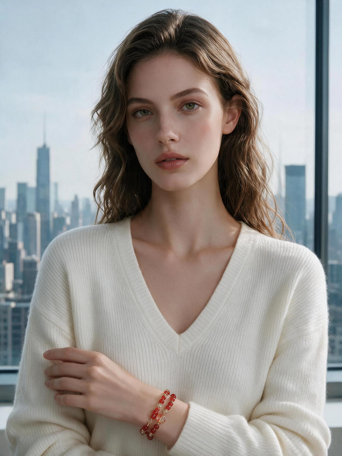 Crimson‑Glow Duo Bracelet